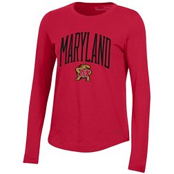 Under Armour Women's Maryland Terrapins Red Performance Cotton Long Sleeve T-Shirt