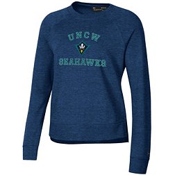 Under Armour Women's UNC-Wilmington  Seahawks Navy Heather All Day Arched Logo Crew Pullover Sweatshirt