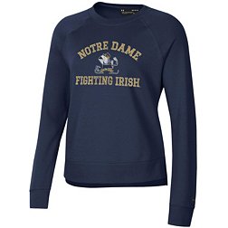 Under Armour Women's Notre Dame Fighting Irish Navy All Day Arched Logo Crew Pullover Sweatshirt