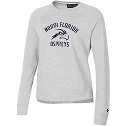 Under Armour Women's North Florida Ospreys Silver Heather All Day Arched Logo Crew Pullover Sweatshirt