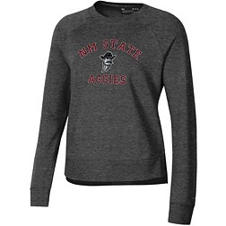 Under Armour Women's New Mexico State Aggies Black Heather All Day Arched Logo Crew Pullover Sweatshirt