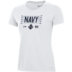 Under Armour Women's Navy Midshipmen White Silent Service T-Shirt