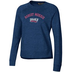 Under Armour Women's Robert Morris Colonials Navy Heather All Day Arched Logo Crew Pullover Sweatshirt