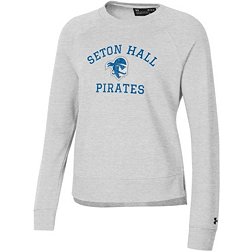 Under Armour Women's Seton Hall Seton Hall Pirates Silver Heather All Day Arched Logo Crew Pullover Sweatshirt