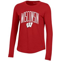 Under Armour Women's Wisconsin Badgers Red Performance Cotton Long Sleeve T-Shirt