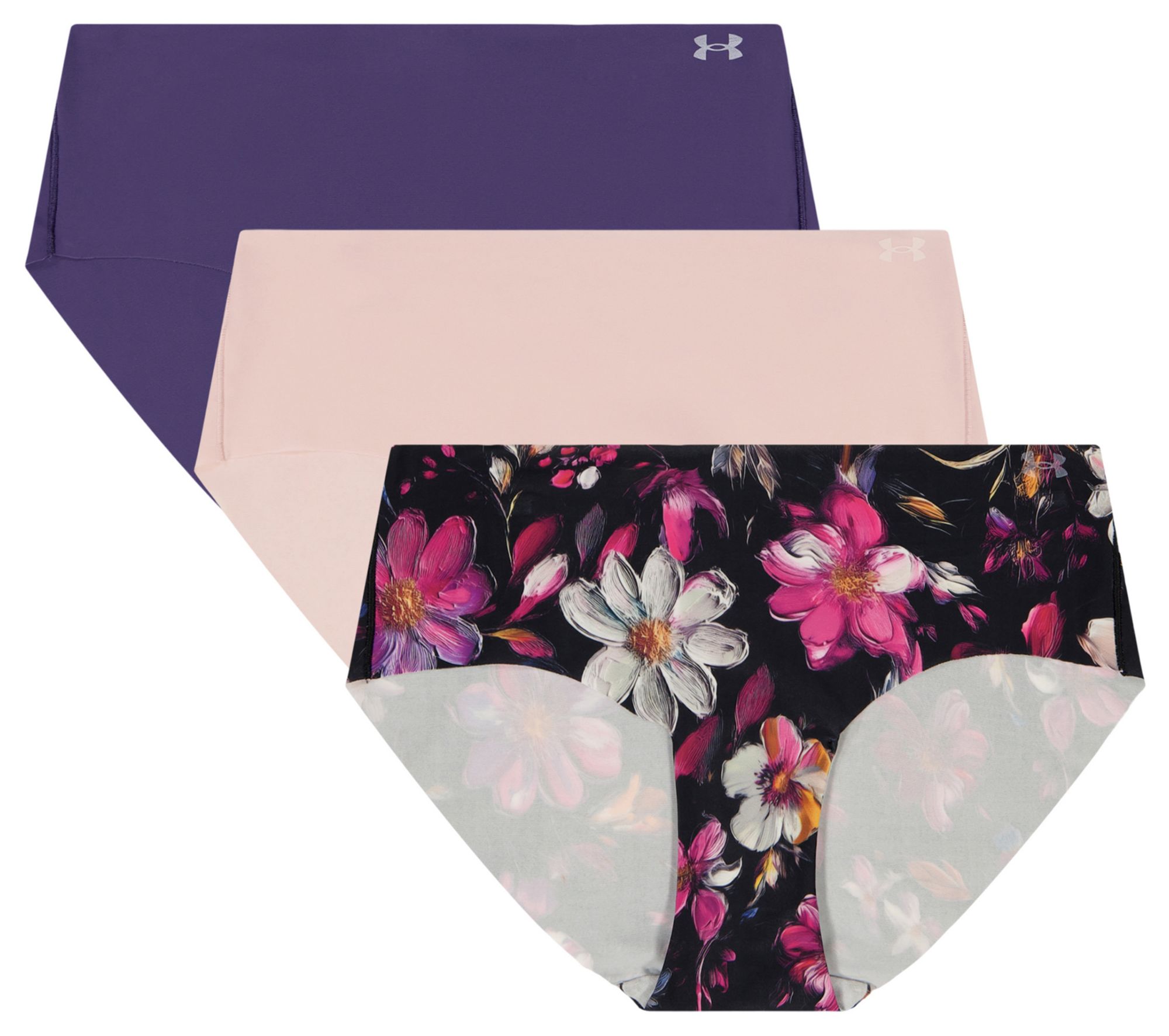 Under Armour Women's Pure Stretch No Show Hipster Underwear - 3 Pack
