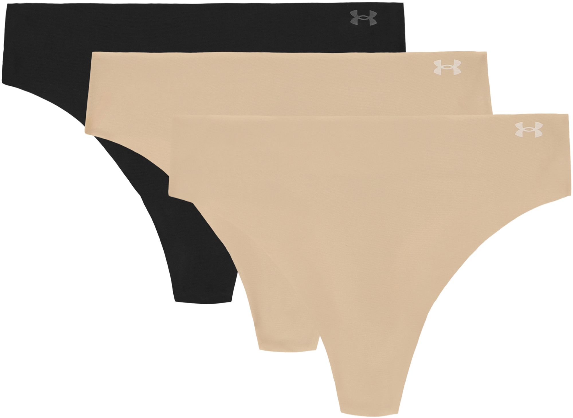 Under Armour Women's Pure Stretch No Show Thong - 3 Pack