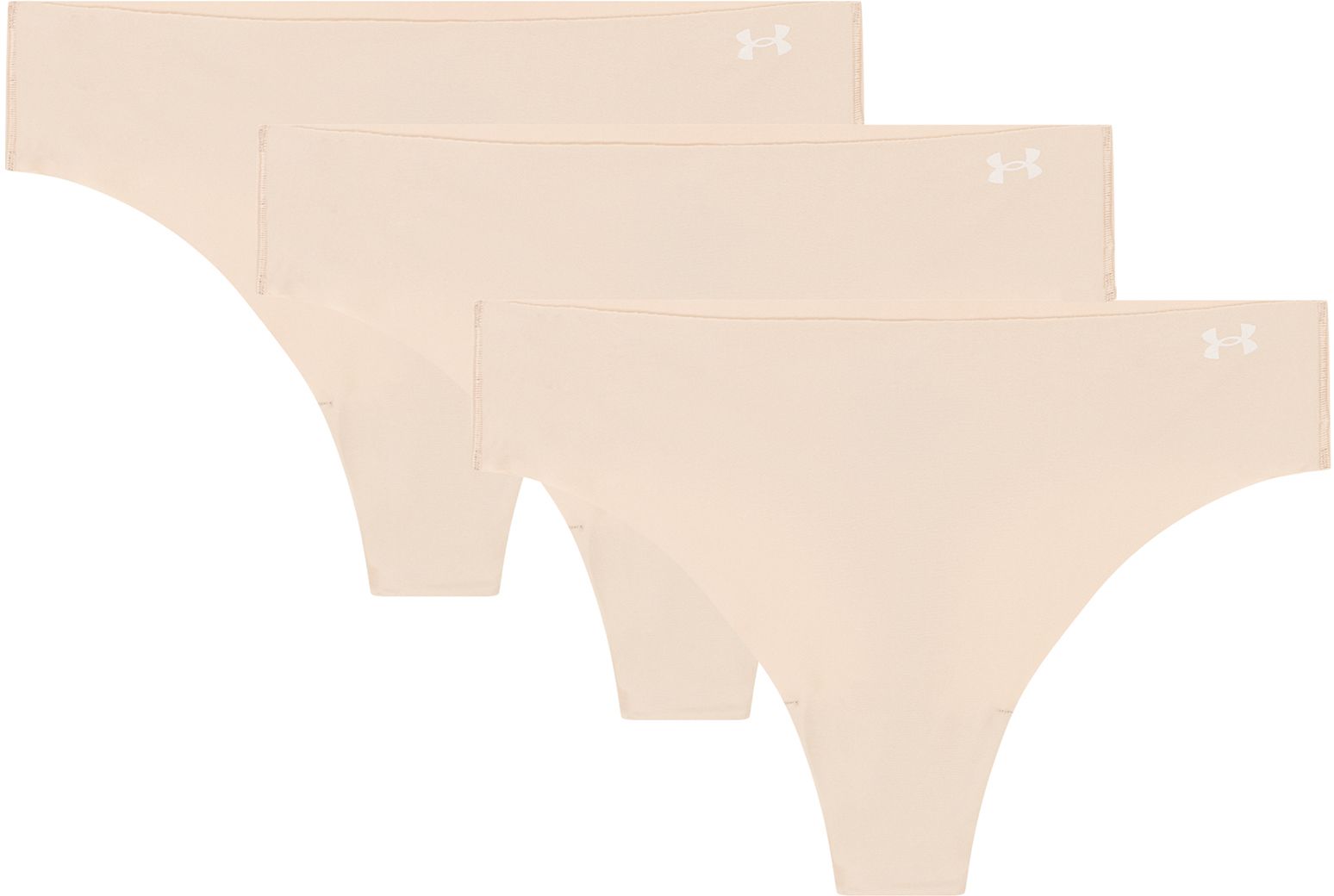 Under Armour Women's Pure Stretch No Show Thong - 3 Pack