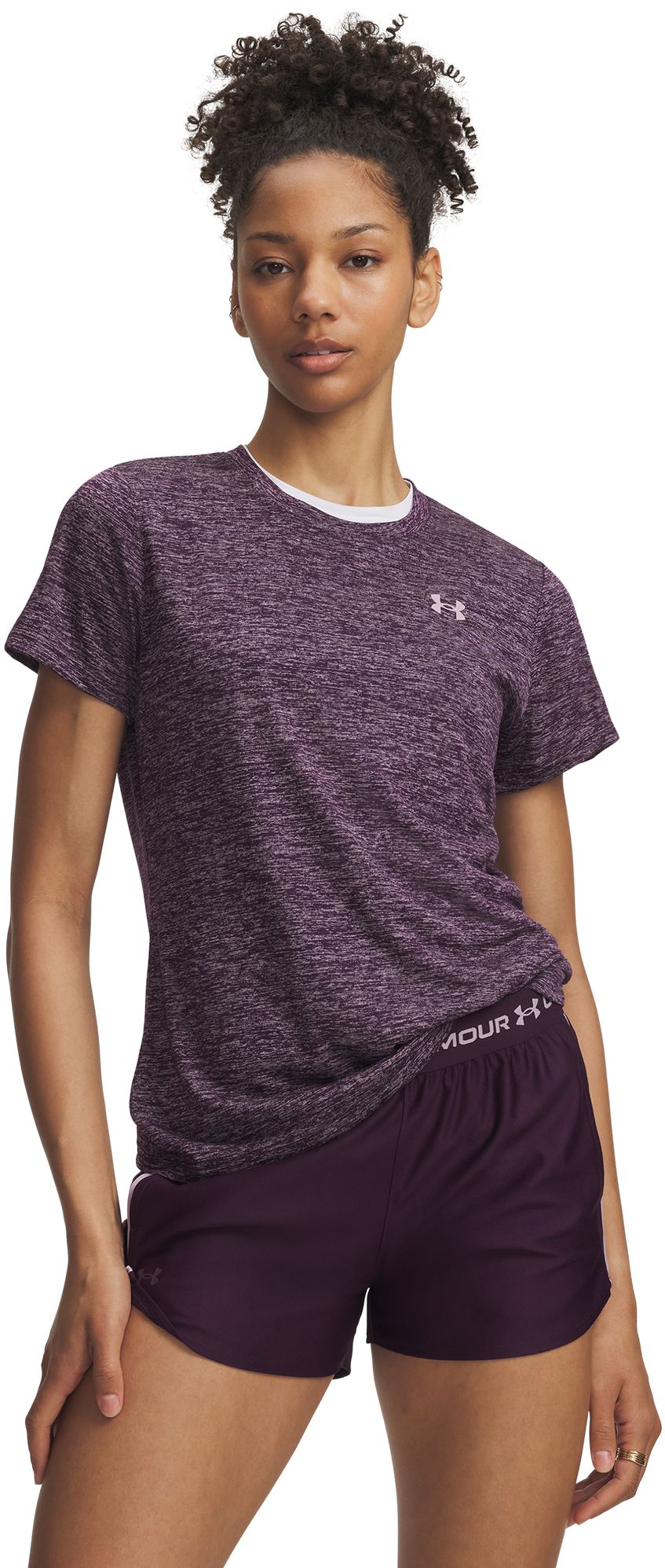 Under Armour Women's Tech Twist Short Sleeve T-Shirt, XS, Purple Echo/Mauve Pink