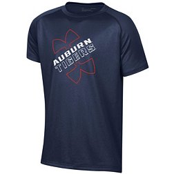 Under Armour Youth Auburn Tigers Blue Logo Lockup Tech Performance T-Shirt