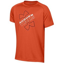 Under Armour Youth Auburn Tigers Orange Logo Lockup Tech Performance T-Shirt