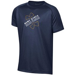 Under Armour Youth Kent State Golden Flashes Navy Blue Logo Lockup Tech Performance T-Shirt