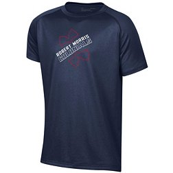 Under Armour Youth Robert Morris Colonials Navy Blue Logo Lockup Tech Performance T-Shirt