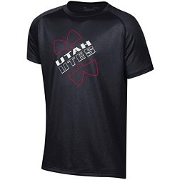 Under Armour Youth Utah Utes Black Logo Lockup Tech Performance T-Shirt
