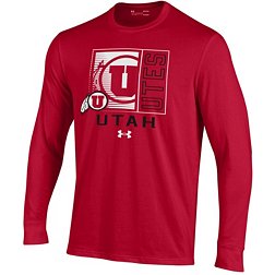 Under Armour Youth Utah Utes Crimson Block Art Performance Cotton Long Sleeve T-Shirt