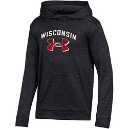 Under Armour Youth Wisconsin Badgers Black Fleece Pullover Hoodie
