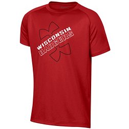 Under Armour Youth Wisconsin Badgers Red Logo Lockup Tech Performance T-Shirt