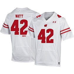 Under Armour Youth Wisconsin Badgers T.J. Watt #42 White Replica Football Jersey