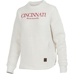 Pressbox Women's Cincinnati Bearcats Ivory Bubble Knit Crew Pullover Sweatshirt