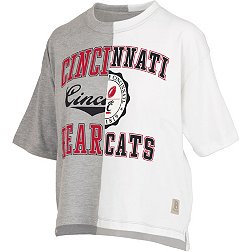 Pressbox Women's Cincinnati Bearcats Grey & White Half and Half T-Shirt