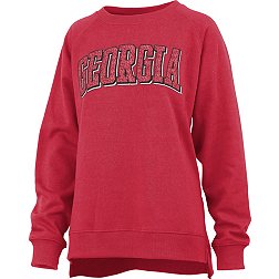 Pressbox Women's Georgia Bulldogs Red Michelin Twisted Crew Pullover Sweatshirt