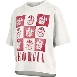 Pressbox Women's Georgia Bulldogs White Andy Crewneck T-Shirt