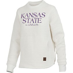 Pressbox Women's Kansas State Wildcats Ivory Bubble Knit Crew Pullover Sweatshirt