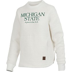 Michigan State Spartans Womens Grey Cinch Bottom Crew Sweatshirt
