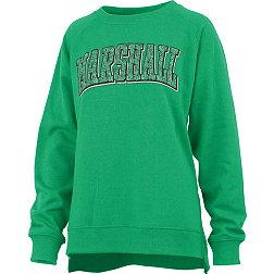 Pressbox Women's Marshall Thundering Herd Green Michelin Twisted Crew Pullover Sweatshirt