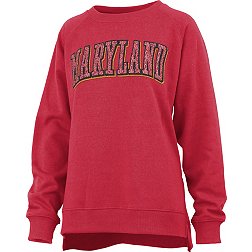 Pressbox Women's Maryland Terrapins Red Michelin Twisted Crew Pullover Sweatshirt