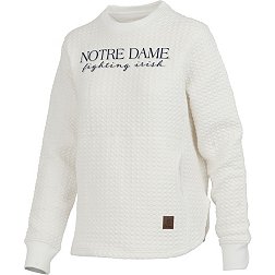 Pressbox Women's Notre Dame Fighting Irish Ivory Bubble Knit Crew Pullover Sweatshirt