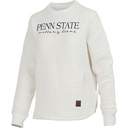 Pressbox Women's Penn State Nittany Lions Ivory Bubble Knit Crew Pullover Sweatshirt