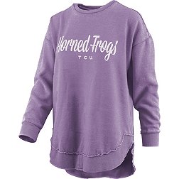 Pressbox Women's TCU Horned Frogs Purple Vintage Crew Pullover Sweatshirt