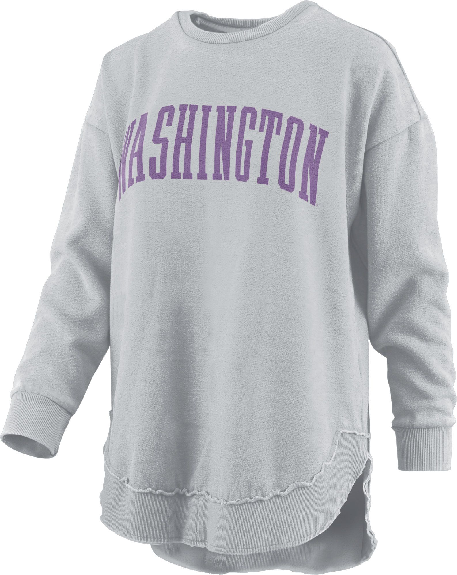 Pressbox Women's Washington Huskies Grey Coastal Arch Crew Pullover Sweatshirt
