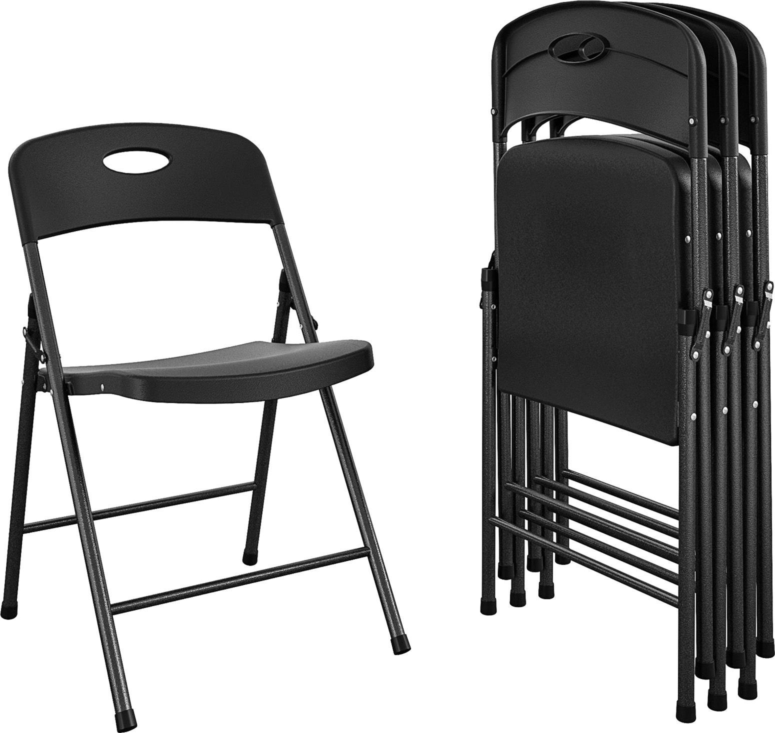 Photos - Chair Cosco Solid Resin Plastic Folding  4-Pack, Black 23UQWUDBLBRCDFLDNREC 