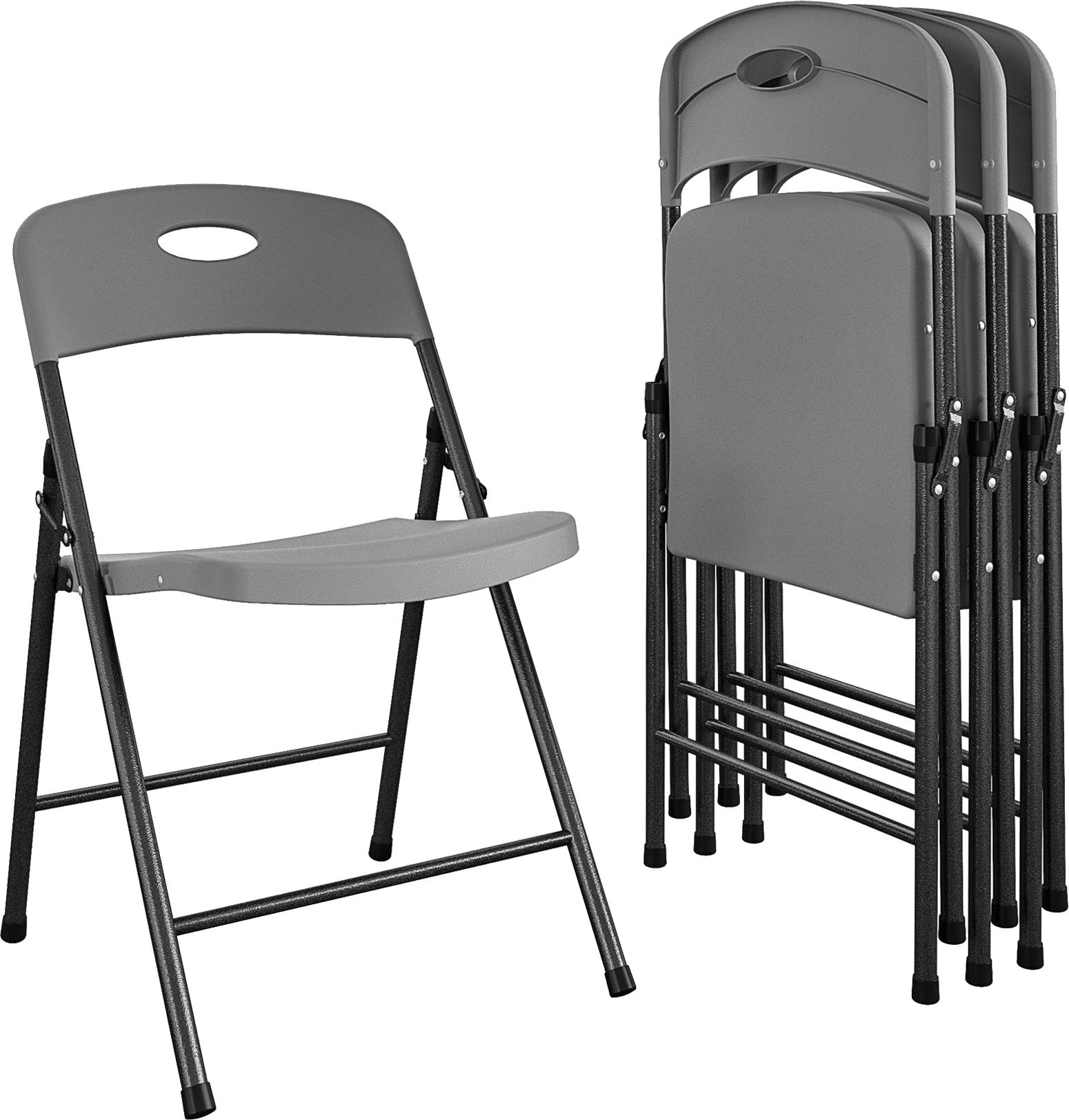 COSCO Solid Resin Plastic Folding Chair 4-Pack