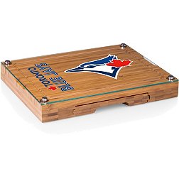 Picnic Time Toronto Blue Jays Concerto Glass Top Cheese Board and Knife Set