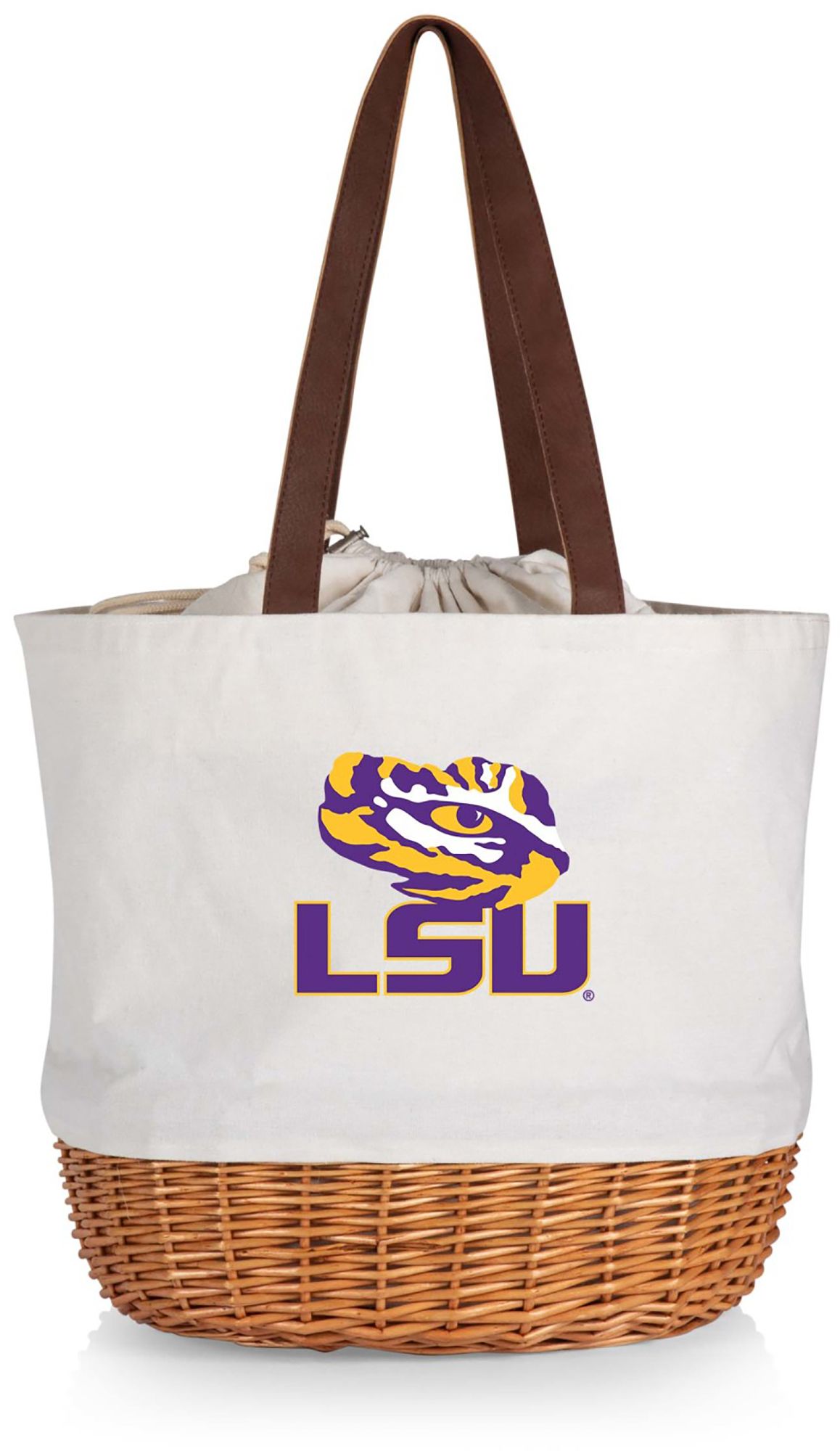 Picnic Time LSU Tigers Canvas and Willow Basket Bag