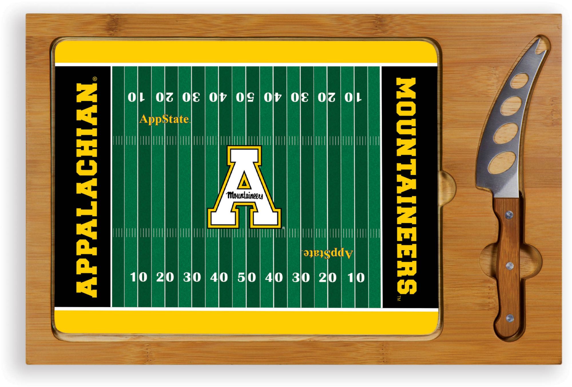 Picnic Time Appalachian State Mountaineers Glass Top Cutting Board Set