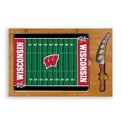 Picnic Time Wisconsin Badgers Glass Top Cutting Board Set