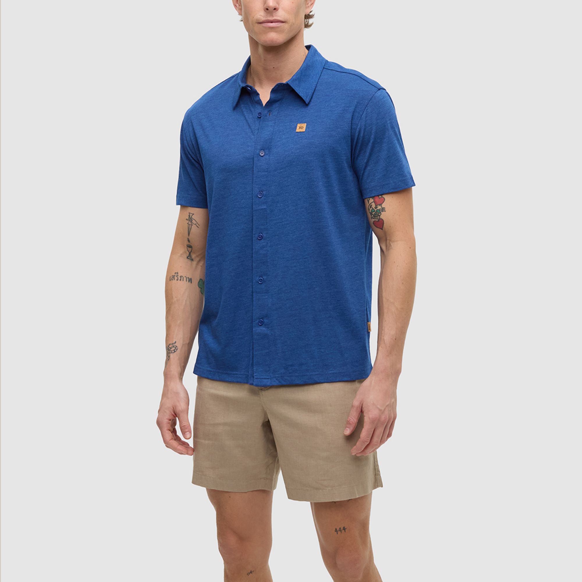 tentree Men's Treeblend Short-Sleeve Button Down Shirt