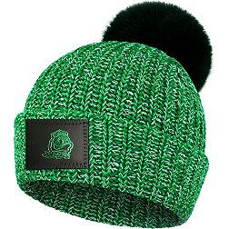 Love Your Melon Adult Oregon Ducks Green Speckled Pom Beanie