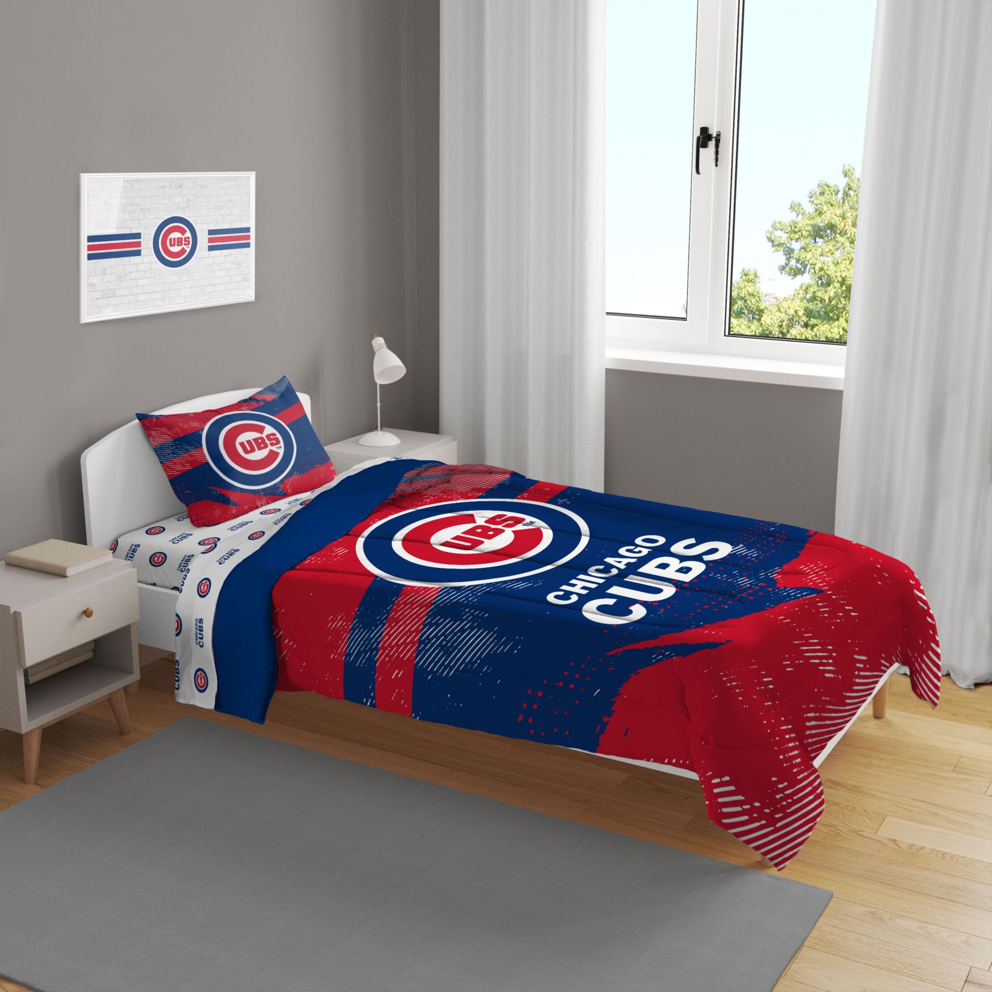 Pegasus Sports Chicago Cubs 4-Piece Twin Bedding Set