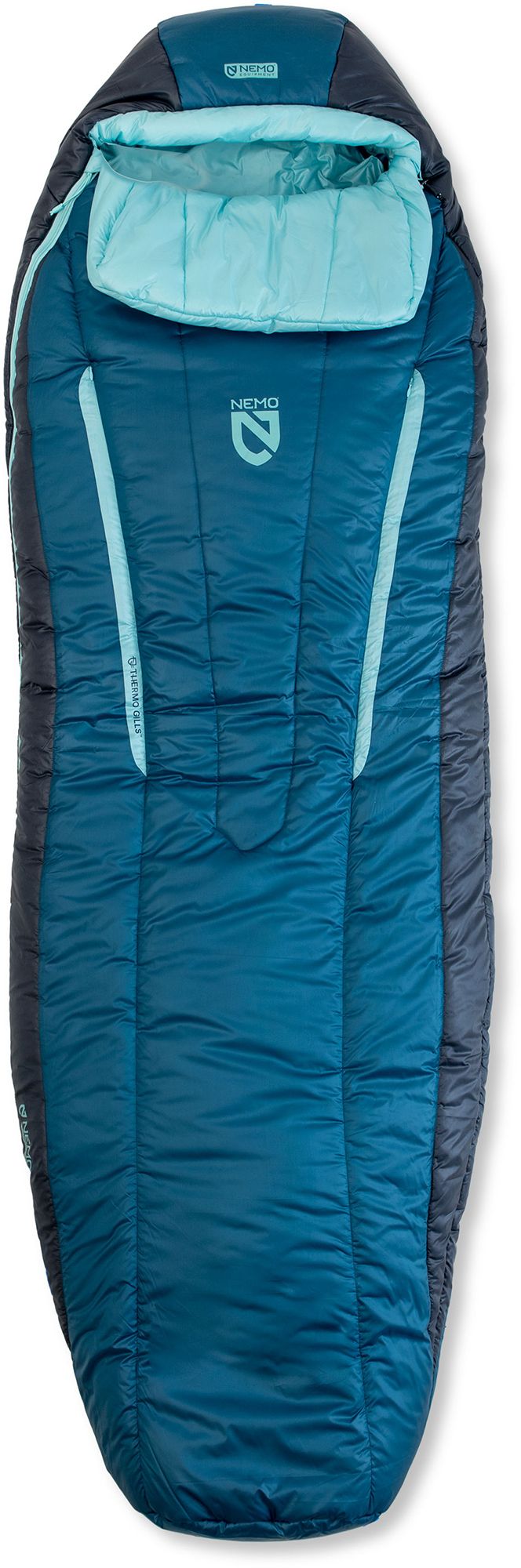 Photos - Suitcase / Backpack Cover Nemo Women's Forte Endless Promise 20 Sleeping Bag, Long, Abyss/Hazy Aqua 