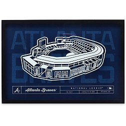 Open Road Brands Atlanta Braves Navy Stadium Glass Framed Sign