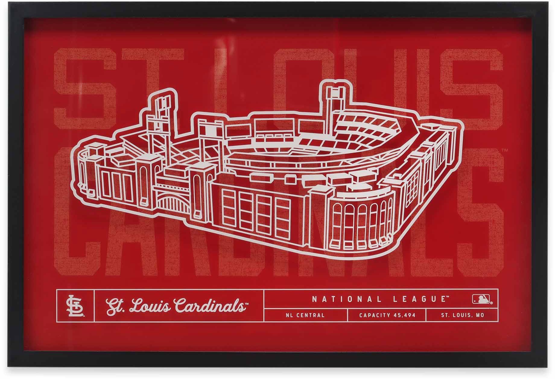 Open Road Brands St. Louis Cardinals Red Stadium Glass Framed Sign