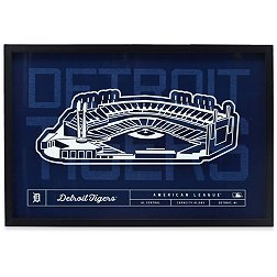 Open Road Brands Detroit Tigers Navy Stadium Glass Framed Sign