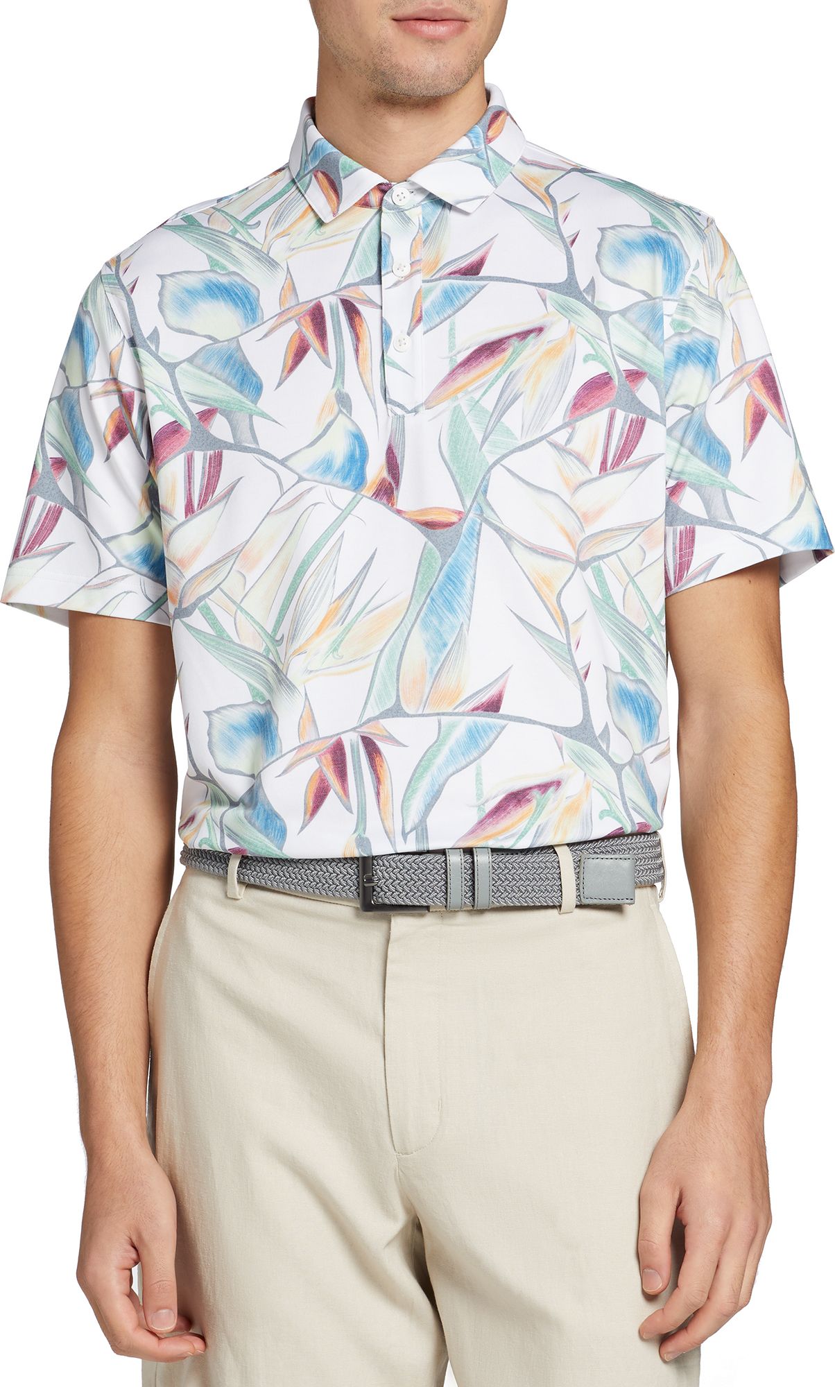 Walter Hagen Men's Clubhouse Airbrush Print Golf Polo