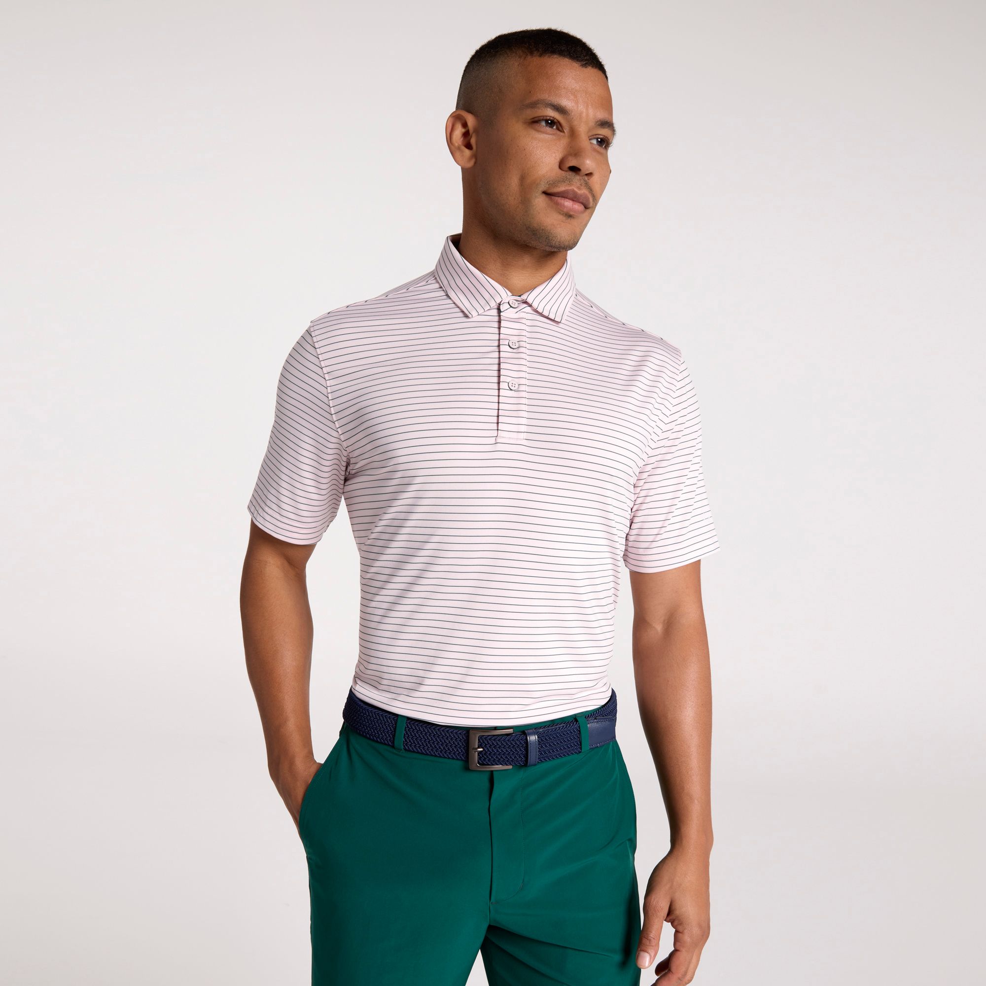 Light Pink/Green Stripe