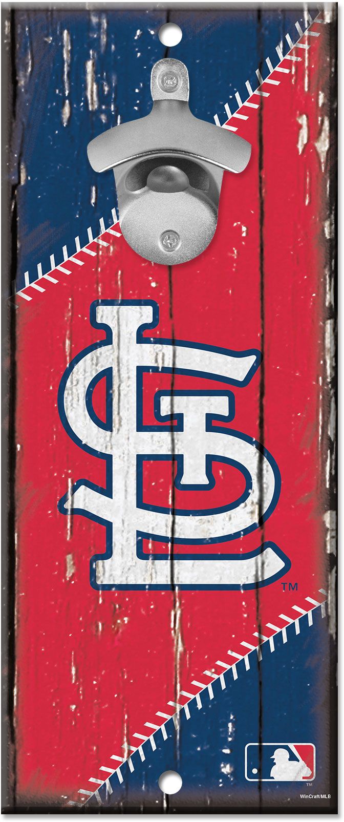 Wincraft MLB St. Louis Cardinals Red 5x11 Wood Sign Bottle Opener